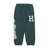 HUF Pantalone Tuta Felpato Uomo Crackerjack Fleece Pant Forest Green da uomo