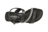 SANDALO ASIMMETRICO STRASS E NAPPA CON ZEPPA RIGHE STRASS