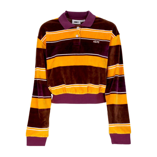 OBEY Polo Manica Lunga Donna Georgia Polo L/s Beetroot Multi da donna