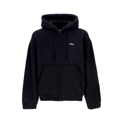 OBEY Felpa Cappuccio Zip Uomo Gaze Hood Jacket Black da uomo