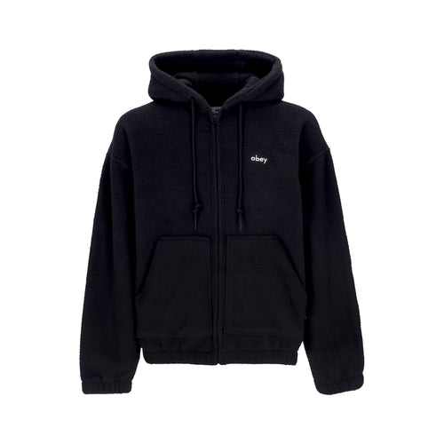 OBEY Felpa Cappuccio Zip Uomo Gaze Hood Jacket Black da uomo