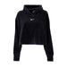 Nike Felpa Leggera Cappuccio Corta Donna Sportswear Velour Mod Cropped Hoodie Black/sail da donna