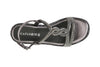 SANDALO DOPPIA FASCIA CON MOTIVO IN STRASS ZEPPA FASCIA RAFIA
