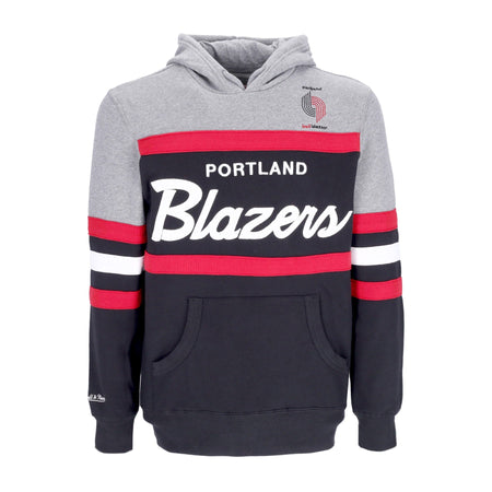 MITCHELL &amp; NESS Felpa Cappuccio Uomo Nba Headcoach Hoodie Hardwood Classics Porbla Black da uomo