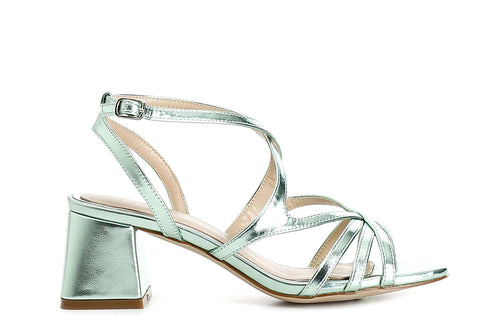 SANDALO EFFETTO LAMINATO LACCINI INCROCIO