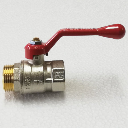 Tiemme 1/2" valvola sfera saracinesca MF leva lunga rossa