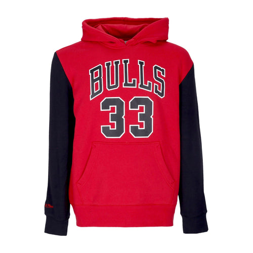 MITCHELL & NESS Felpa Cappuccio Uomo Nba Fashion Fleece Hoodie 1996 No 33 Scottie Pippen Hardwood Classics Chibul Original Team Colors da uomo