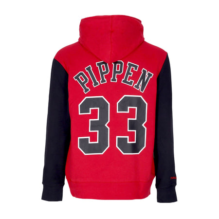 MITCHELL &amp; NESS Felpa Cappuccio Uomo Nba Fashion Fleece Hoodie 1996 No 33 Scottie Pippen Hardwood Classics Chibul Original Team Colors da uomo