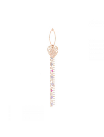 Maman et Sophie - ORECCHINO A CERCHIO CON CASCATA DI TANZANITE E CUORE VITTORIANO