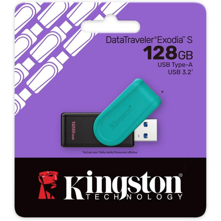 Kingston Pendrive USB-A 3.2128GB DTXS/128GB Nero/Turchese