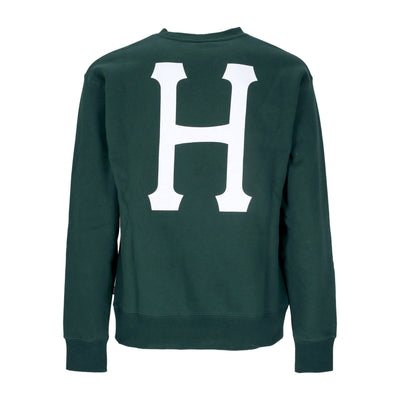 HUF Felpa Girocollo Uomo Essentials Classic H Crew Forest Green da uomo