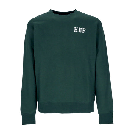 HUF Felpa Girocollo Uomo Essentials Classic H Crew Forest Green da uomo