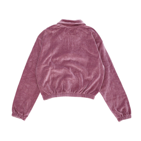 OBEY Felpa Leggera Collo Alto Donna Enzo Quarter Zip Polo Specialty Fleece Lilac Chalk da donna