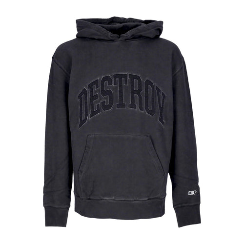 HUF Felpa Cappuccio Uomo Destroy Rebuild Fader Hoodie Gun Metal da uomo