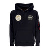 ALPHA INDUSTRIES Felpa Leggera Cappuccio Uomo Nasa Voyager Hoodie Black/black da uomo