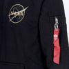 ALPHA INDUSTRIES Felpa Leggera Cappuccio Uomo Nasa Voyager Hoodie Black/black da uomo