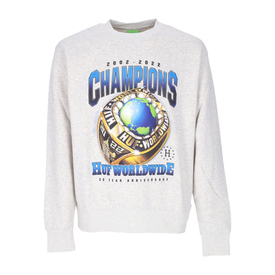 HUF Felpa Girocollo Uomo Champions Crewneck Athletic Heather da uomo