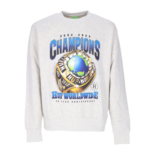 HUF Felpa Girocollo Uomo Champions Crewneck Athletic Heather da uomo