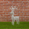 Renna natalizia luminosa a luce fissa con cristalli a led decorazione per interno ed esterno