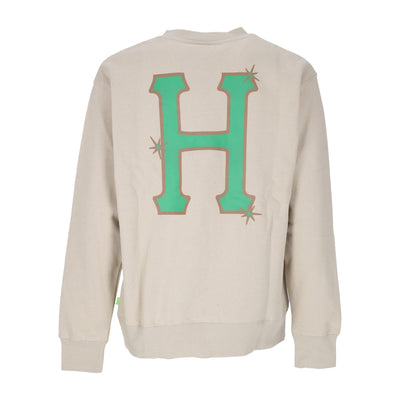 HUF Felpa Girocollo Uomo Sideline Crewneck Sand da uomo