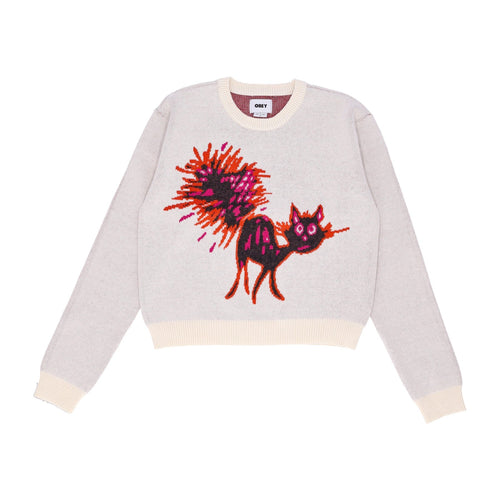 OBEY Maglione Leggero Donna Gato Sweater Unbleached da donna
