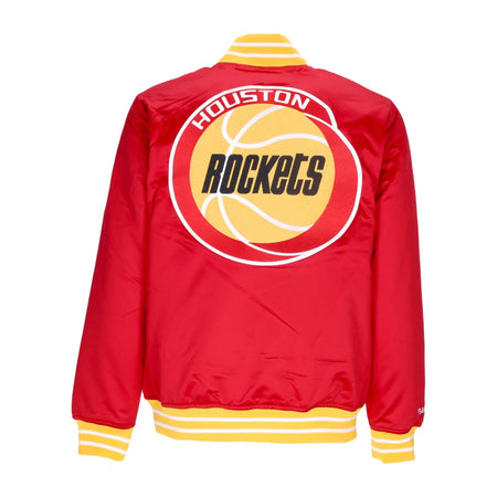 MITCHELL &amp; NESS Giubbotto Bomber Uomo Nba Heavyweight Satin Jacket Houroc Original Team Colors da uomo