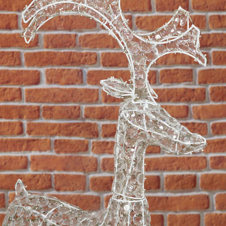 Renna natalizia luminosa a luce fissa con cristalli a led decorazione per interno ed esterno