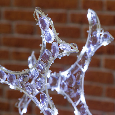 Renna natalizia luminosa a luce fissa con cristalli a led decorazione per interno ed esterno