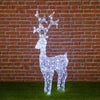 Renna natalizia luminosa a luce fissa con cristalli a led decorazione per interno ed esterno