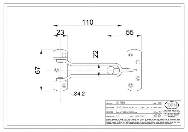 Limitatore di apertura per porte