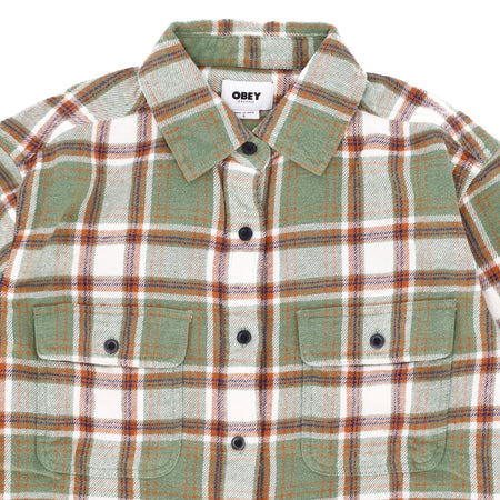 OBEY Camicia Manica Lunga Donna Pia Flannel Shirt L/s Loden Frost Multi da donna
