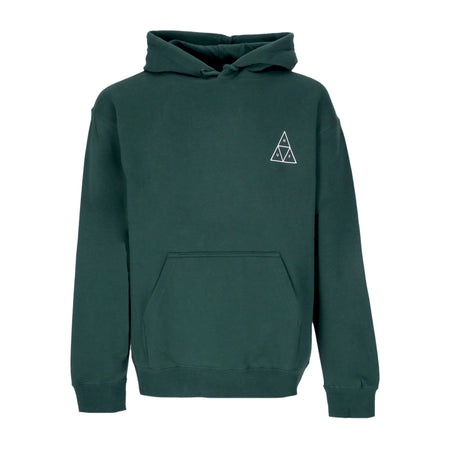 HUF Felpa Cappuccio Uomo Essentials Tt P/o Hoodie Forest Green da uomo