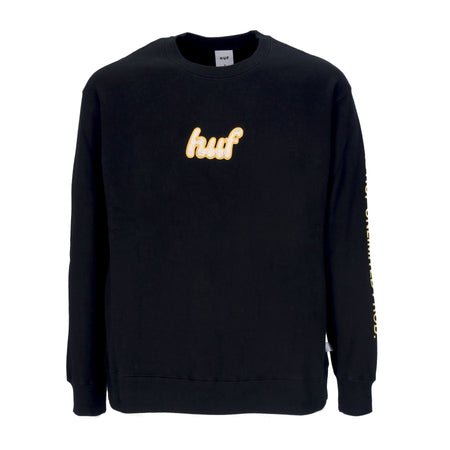 HUF Felpa Girocollo Donna Italicized Crewneck Black da donna