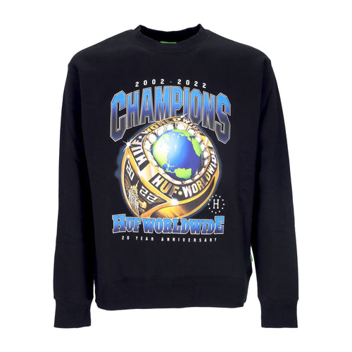HUF Felpa Girocollo Uomo Champions Crewneck Black da uomo