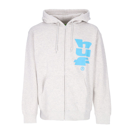 HUF Felpa Cappuccio Zip Uomo Megablast Full Zip Hoodie Athletic Heather da uomo