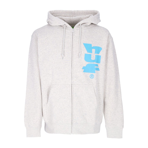 HUF Felpa Cappuccio Zip Uomo Megablast Full Zip Hoodie Athletic Heather da uomo