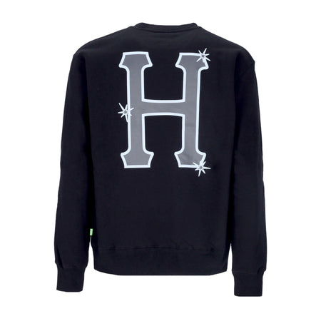 HUF Felpa Girocollo Uomo Sideline Crewneck Black da uomo