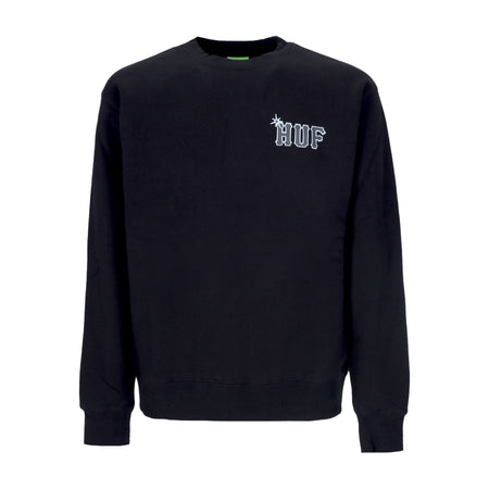 HUF Felpa Girocollo Uomo Sideline Crewneck Black da uomo