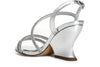 SANDALO ASIMMETRICO CON STRASS EFFETTO LAMINATO