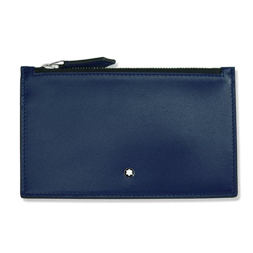 MONTBLANC - PORTAFOGLI CUSTODIA CON CERNIERA PORTACARTE MEISTERSTÜCK VITELLO COLOR BLU