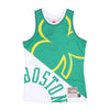 MITCHELL & NESS Canotta Tipo Basket Uomo Nba Big Face Fashion Tank 5.0 Hardwood Classics Boscel Green da uomo