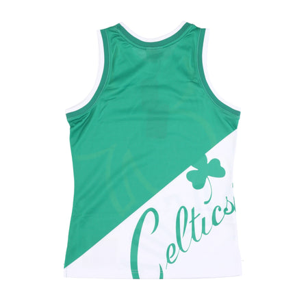 MITCHELL &amp; NESS Canotta Tipo Basket Uomo Nba Big Face Fashion Tank 5.0 Hardwood Classics Boscel Green da uomo
