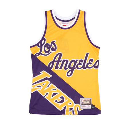 MITCHELL &amp; NESS Canotta Tipo Basket Uomo Nba Big Face Fashion Tank 5.0 Hardwood Classics Loslak Yellow da uomo