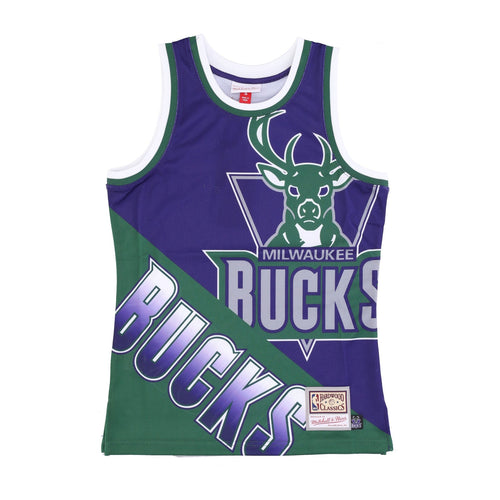 MITCHELL & NESS Canotta Tipo Basket Uomo Nba Big Face Fashion Tank 5.0 Hardwood Classics Milbuc Purple da uomo