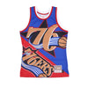 MITCHELL & NESS Canotta Tipo Basket Uomo Nba Big Face Fashion Tank 5.0 Hardwood Classics Phi76e Blue da uomo