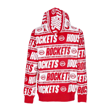 MITCHELL &amp; NESS Felpa Cappuccio Uomo Nba Teamwrap Hoodie Hardwood Classics Houroc Red da uomo