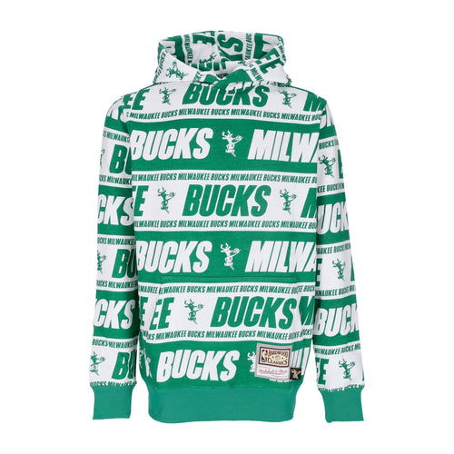 MITCHELL & NESS Felpa Cappuccio Uomo Nba Teamwrap Hoodie Hardwood Classics Milbuc Green da uomo