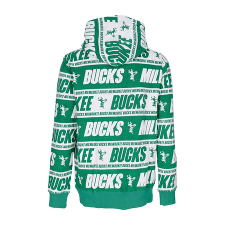 MITCHELL &amp; NESS Felpa Cappuccio Uomo Nba Teamwrap Hoodie Hardwood Classics Milbuc Green da uomo
