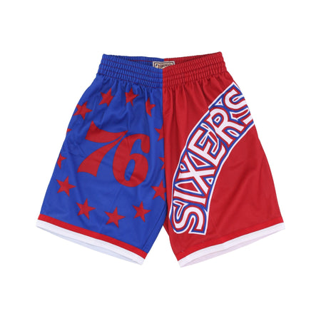MITCHELL &amp; NESS Pantaloncino Tipo Basket Uomo Nba Big Face Fashion Shorts 5.0 Hardwood Classics Phi76e Blue da uomo