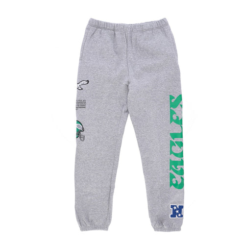 MITCHELL & NESS Pantalone Tuta Felpato Uomo Nfl Team Origins Fleece Pant Phieag Grey Heather da uomo